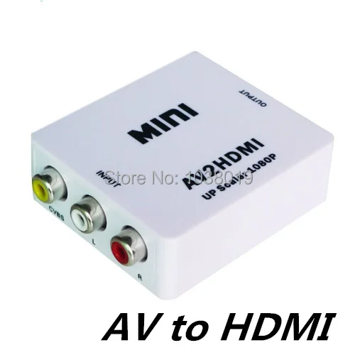 RCA AV в HDMI, Лучшая цена,, конвертер адаптер мини композитный CVBS в HDMI AV2HDMI конвертер 1080P-1