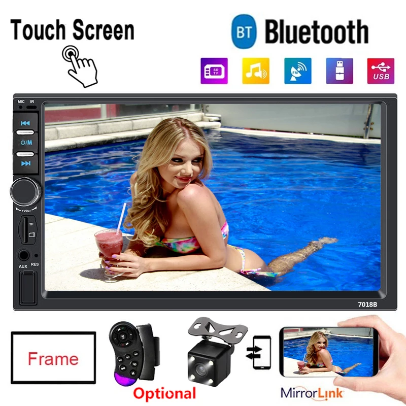 

2 din 7018b General Car 7" inch HD Multimedia MP5 Touch Screen Player Auto audio Car Stereo MP3 Bluetooth Radio USB Mirror Link