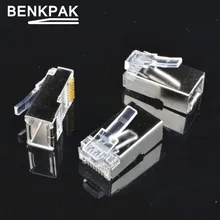 10 terminais da tomada 8p8c dos conectores de rede protegidos rj45 do conector cat6 do metal dos pces para o modem dos interruptores de cabo dos ethernet de stp
