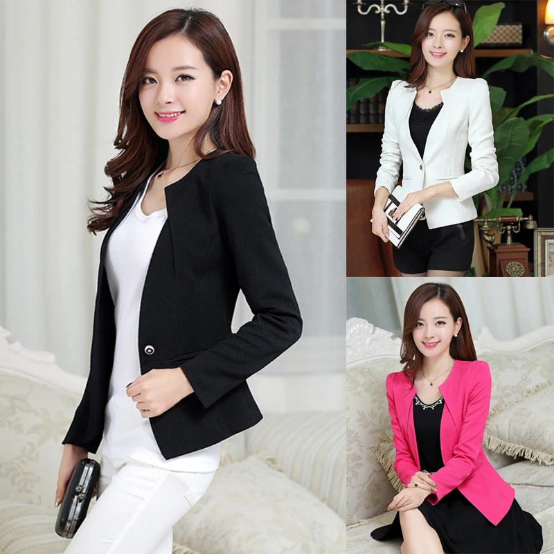 2017 Short font b Jacket b font Blazer font b Women b font Slim Commuter Suit