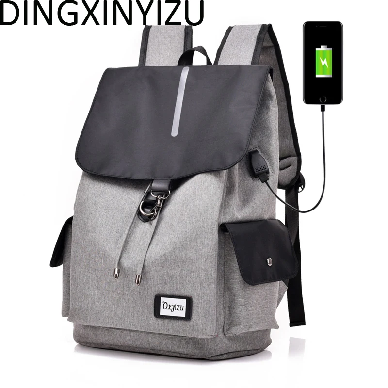 

DINGXINYIZU USB Charging Large Capacity Waterproof Men Laptop Backpack For Teenager School Rucksack Male Mochila Travel Backpack
