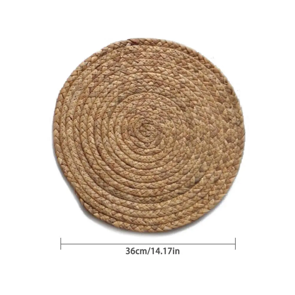 Kitchen Table Mat Round Placemat Drink Coasters Natural Straw Placemats Cup Coaster Kitchen Accessories Decoration Home