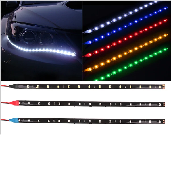 

Flexible LED Strip HighPower 12V 15SMD Car LED 30cm Daytime Running Light Car LED Strip Waterproof Car Auto Decorative Light