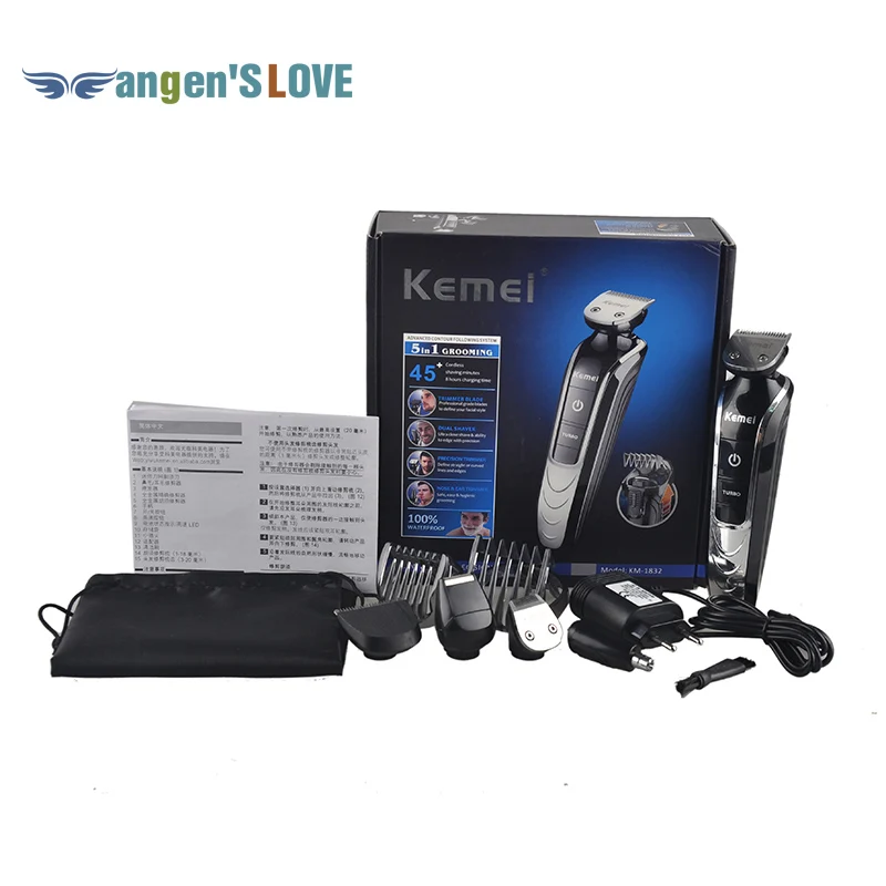 

KEMEI KM-1832 Professional Electric Hair Clipper Trimmer Titanium Blade Hairclipper Cutting Machine Shearer With Limit Combs