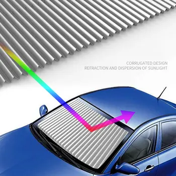 

Car Retractable Curtain With UV Protection Front Windshield Visor Auto Shade