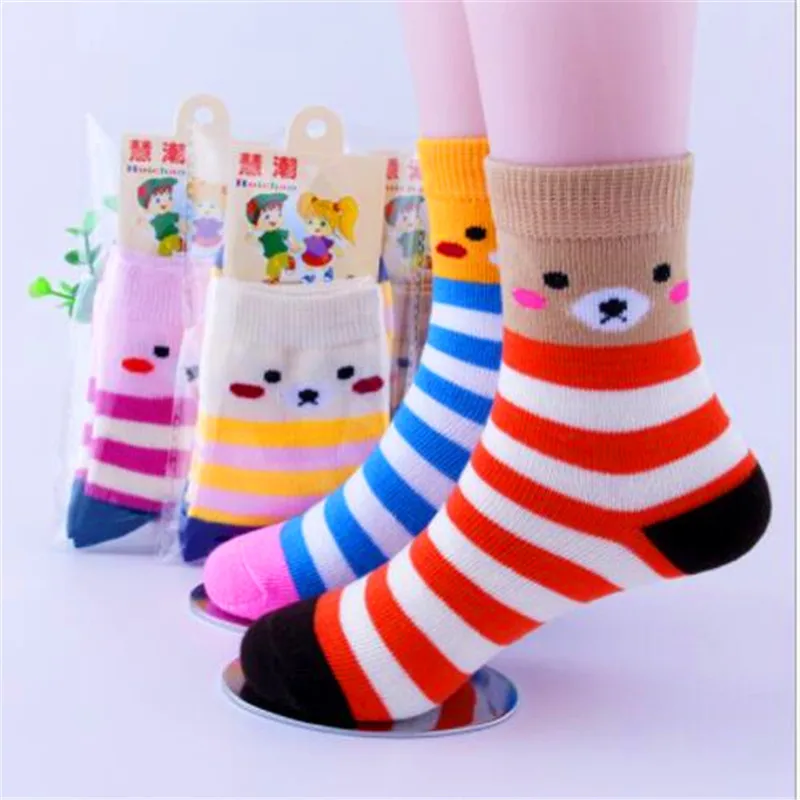 

6 Pairs/Lot Cartoon Bear Baby Socks autumn and winter Children Sock Breathable Cotton Kid Socks For Boys Girls Socks 1-12 Years