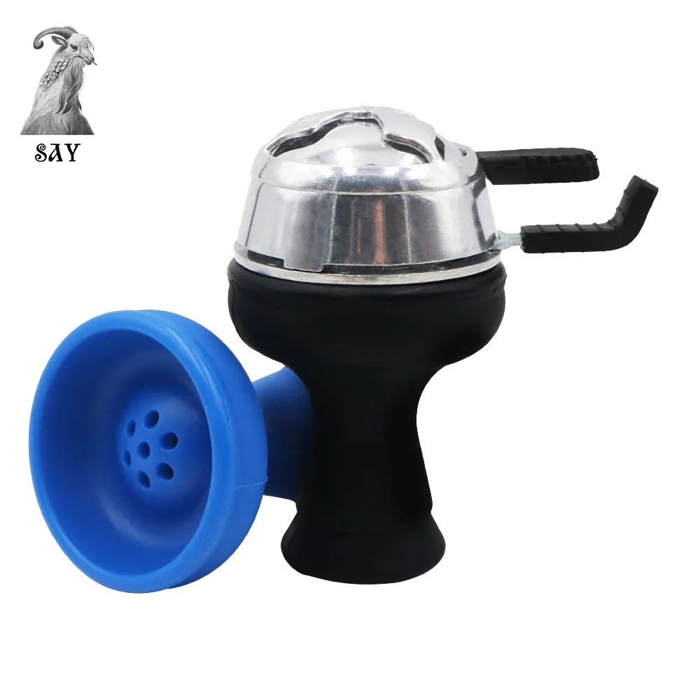 SY 1Set Silicone Shisha Hookah Bowl And Metal Kaloud Charcoal Holder