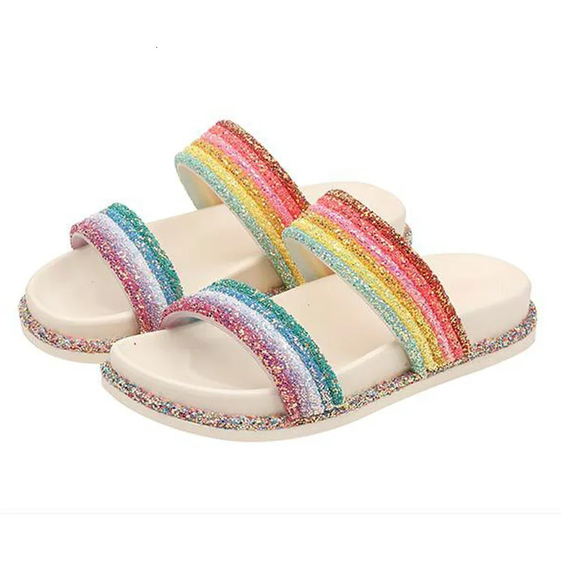 Female Summer Flat Slides Casual Bright Diamond Bling Rainbow Slippers Indoor Home Shoes Outdoor Beach Flip Flops Women Slides Female Summer Flat Slides Casual Bright Diamond Bling Rainbow Slippers Indoor Home Shoes Outdoor Beach Flip Flops Women Slides