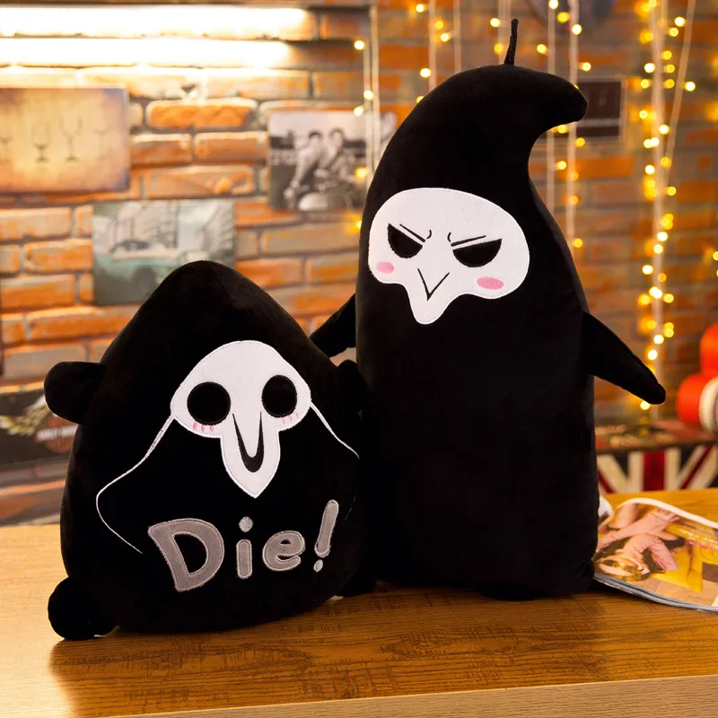 

New 60cm or 40cm/15.8in Reaper Plush Toys Round Pillow Seat Cushion Cute Figure halloween toy overwatch Cool Reaper Plush Pillow