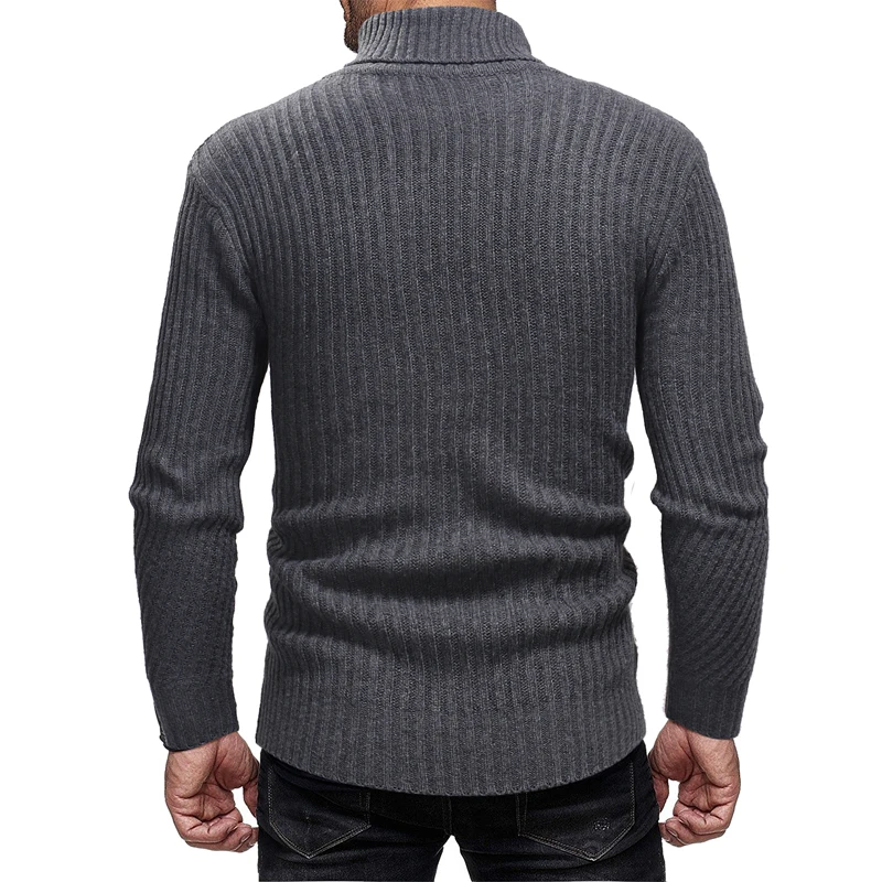 Мужской свитер мужской Реверсивный Водолазка Полосатый свитер пуловер для мужчин
