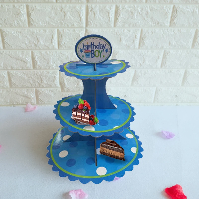 Hoomall 3-ярусный торт стенд и Фруктовая тарелка круглое пирожное-Корзиночка картонная Подставка для свадьбы для домашней вечеринки на день рождения инструменты для украшения торта