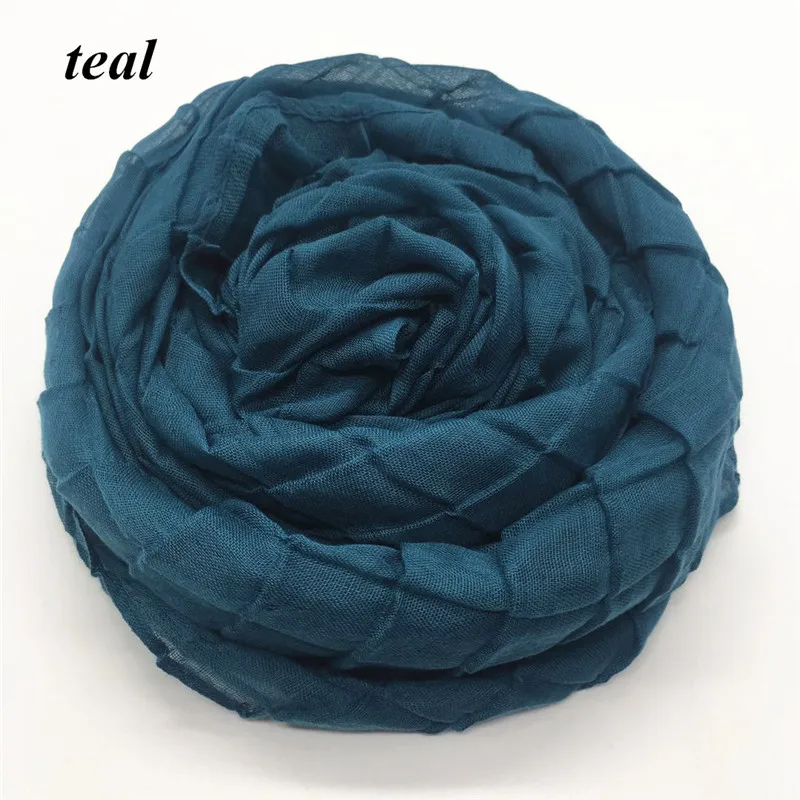 Простой эластичный шарф рельефная сетка шаль для женщин однотонные шарфы мягкая вискоза леди мусульманские хиджабы модные шарфы 10 шт./партия - Цвет: number 14 colors