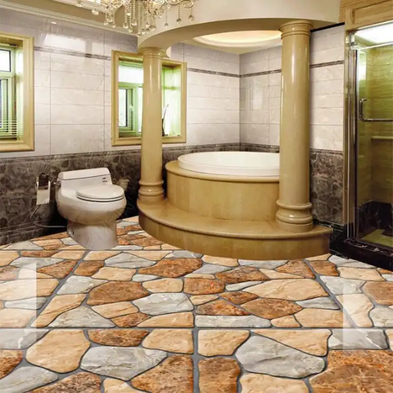 Custom Mural Wallpaper 3d Stereo Cobblestone 3d Floor Painting
