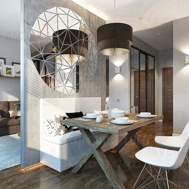 Mordern Geometria Projekt Okrągły 3d Odblaskowe Akrylowe