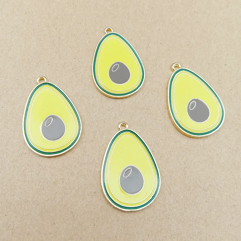 

10pcs 27x18mm enamel avocado charm for jewelry making and crafting earring charm fashion pendant zinc alloy fruit charms