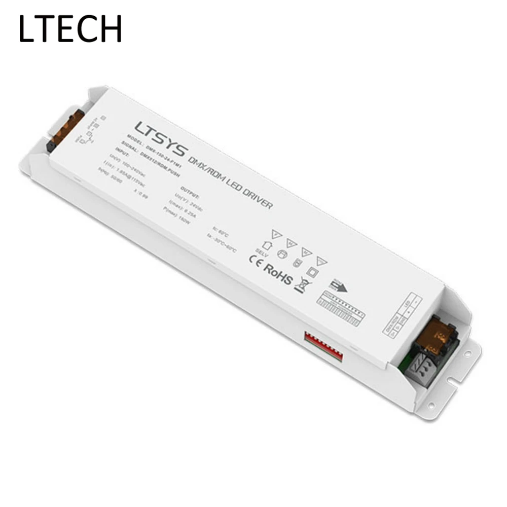 

LTECH DMX-150-24-F1M1 DMX512/RDM Led Dimming Intelligent Driver;AC100-240V Input 24V/6.25A/150W Output CV LED Driver