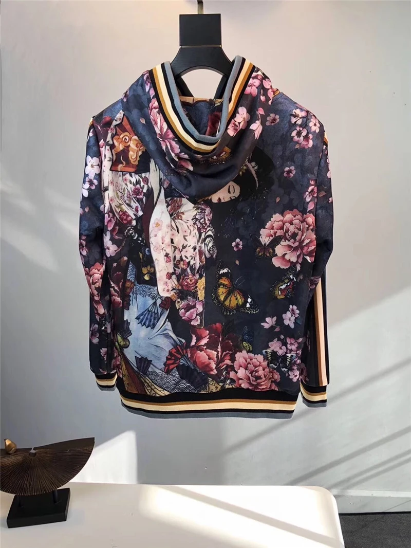 Осень Новое поступление моды цветок корона печати harajuku Ретро винтажные мужские свитера и толстовки женская дизайнерская хлопковая одежда