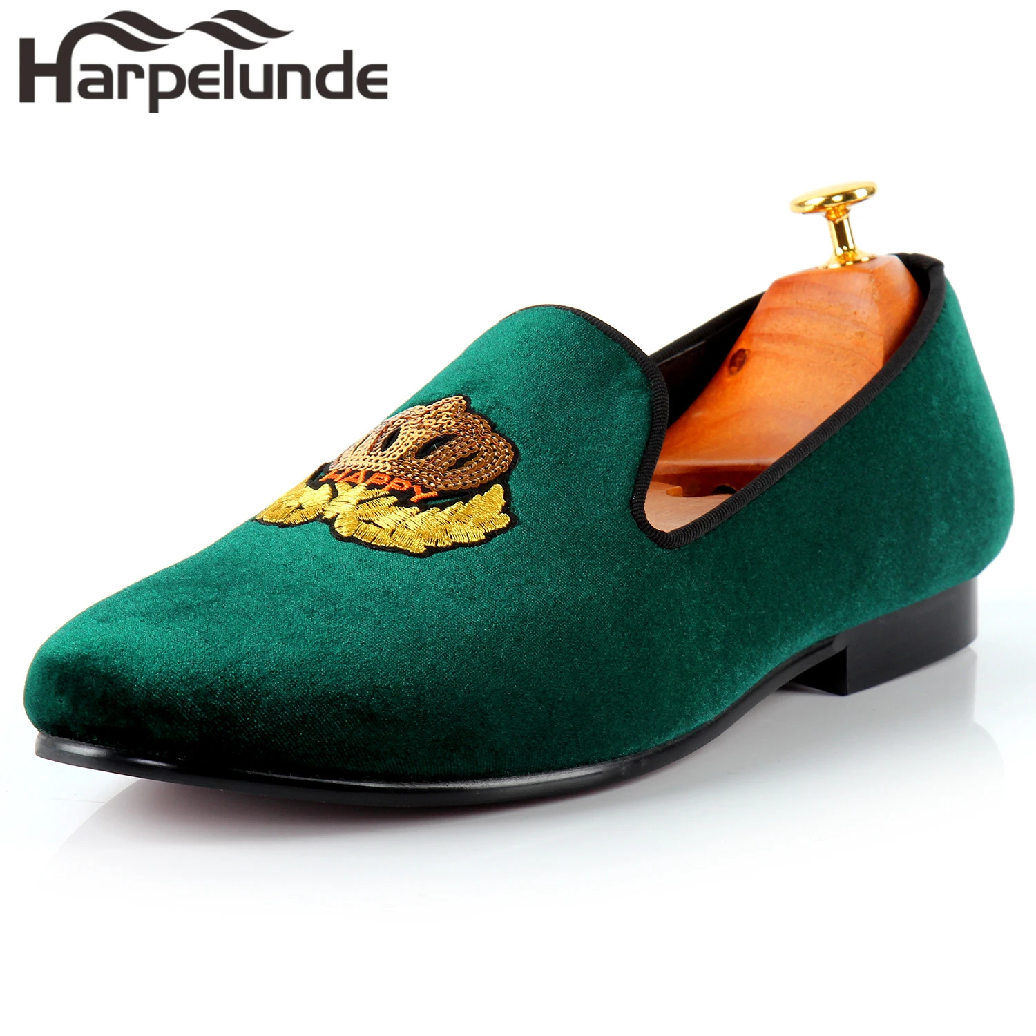 green velvet flat shoes