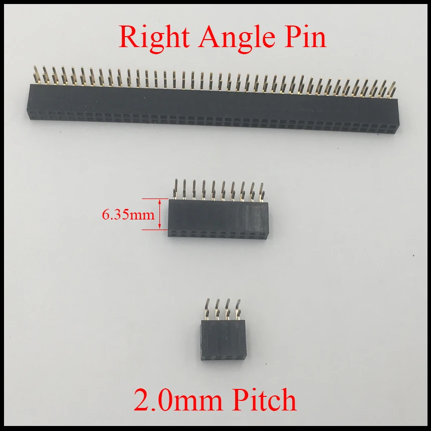 

2*7 2x7 2*8 2x8 2*9 2x9 Pin 14P 16P 18P 2.0mm Pitch Space 6.35mm Height Female Connector Double Row Right Angle Pin Header Strip