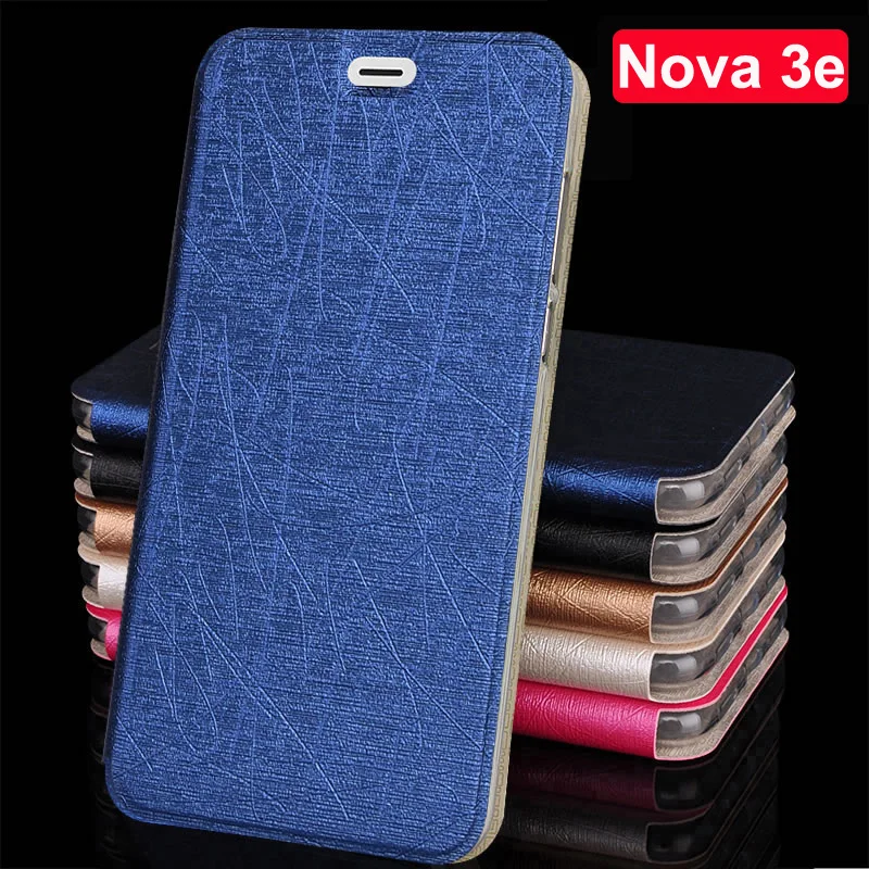 Чехлы для телефонов Huawei Nova 3e чехол из искусственной кожи флип с подставкой Nova3e