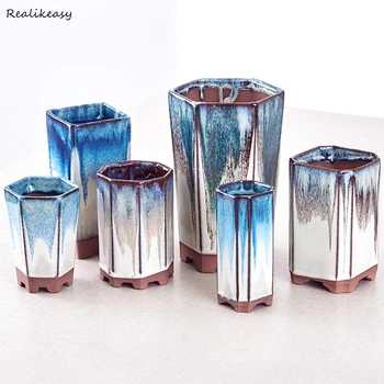 

Ceramic High Flowerpot Succulent Plant Flower Pots Creative Desktop Planter Pots Home Office Crafts Decoration Flower Pots ZM06