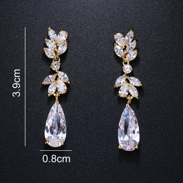 Emmaya Trendy 3 Colors Leaf Earrings High Quality Cubic Zircon Earrings Women Wedding Jewelry Gift - Image 2
