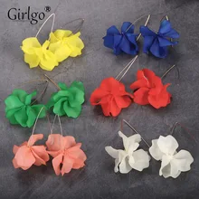 Girlgo Boho модный акриловый цветок серьги-гвоздики для женщин Разноцветные Свадебная вечеринка Шарм Подвеска Украшения Подарки Горячая Распродажа