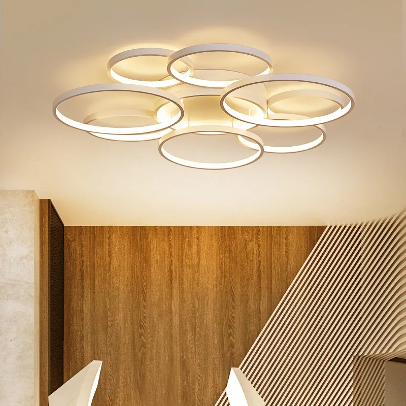 

Post-modern living room LED ceiling light Creative Ring Nordic Bedroom Study Room Restaurant Corridor Ceiling Lamps