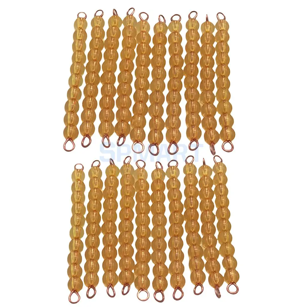 Montessori 20pcs of Ten Beads Bars Kids Decimal System Learning Maths Toy