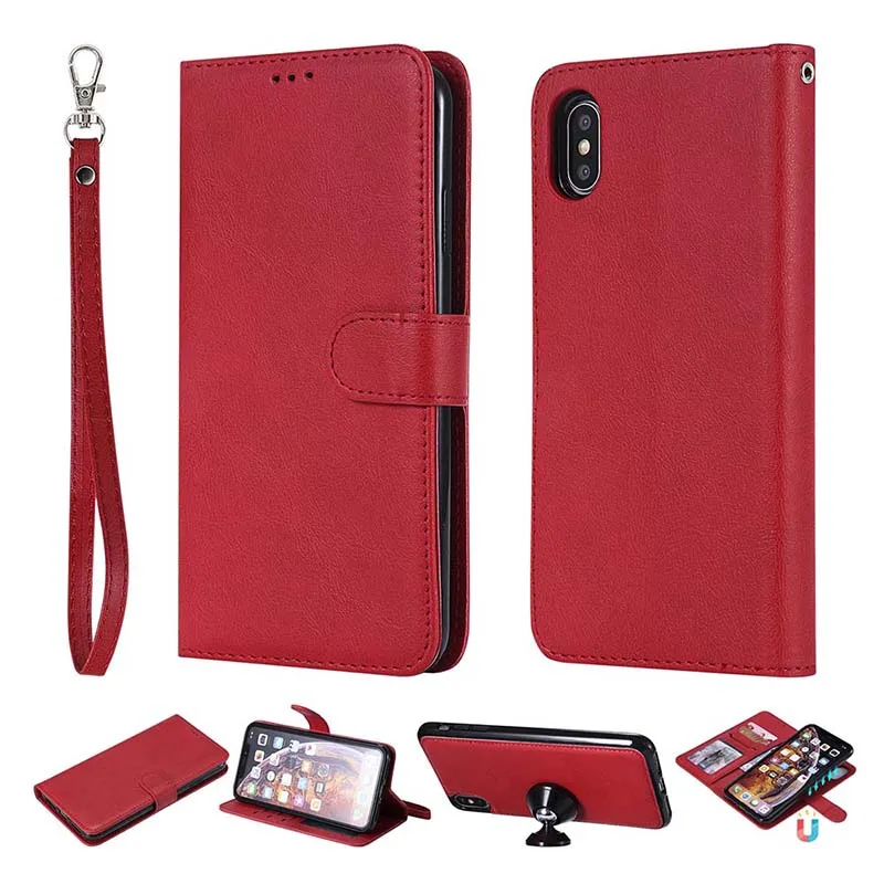 KEFO For Iphone XS Max Case Leather 2 in 1 Magnetic Detachable Flip Cover For Iphone 5S SE 6S 7 8 Plus X 10 XR Card Slots Coque  (8)