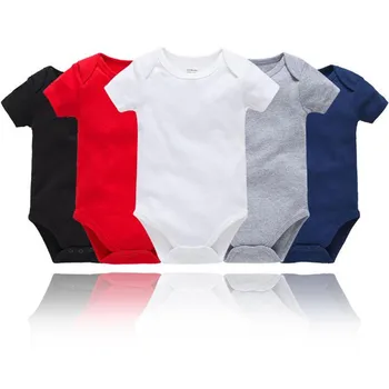 

100% Cotton Baby Bodysuits White Gray Red Black Color Boy Girl Jumpsuit Infant Clothing Creppers Body Baby Body Suit for 0-24M