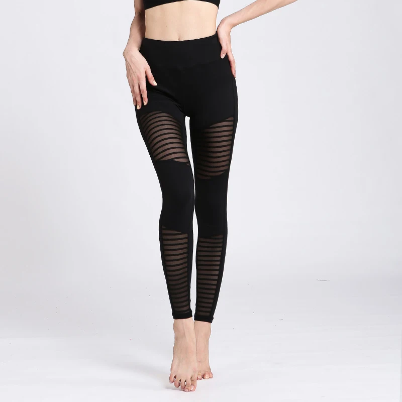 Sexy Slim New Yoga Pants Women High Waist Fitness Yoga Sport Leggings Mesh Tights Running Jogging Trouser Plus Size XL 3 Colors (6)