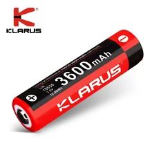 klarus 3600 mAh литий-ионный перезаряжаемый аккумулятор 18650 Аккумулятор для портативного светодиодный фонарик, множественная защита