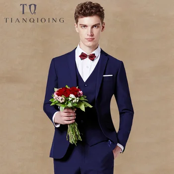 

Tailor-made Top Quality Custom Men Suits for Wedding Slim Fit Groomsmen Tuxedos Three Piece Handsome Business Suits Formal Wear