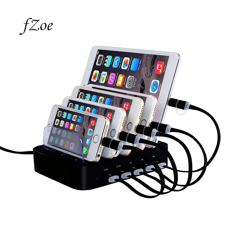 

fZoe 5 in 1 USB Charging Dock Station 30W Charger Stand Cradle For iPhone X/7 Desktop Charging Station For iPhone Samsung iPad