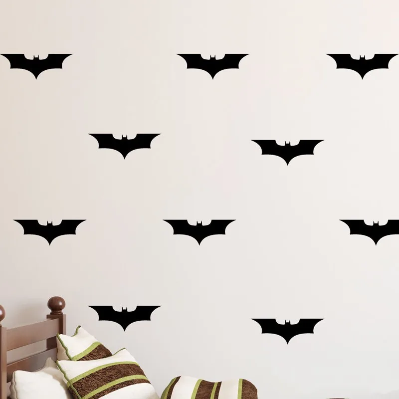 

custom made color 24pcs/set Batman DIY Wall Sticker Batman Decorations Vinyl Decal, Boy Kids Bedroom Wallpaper Mural D401