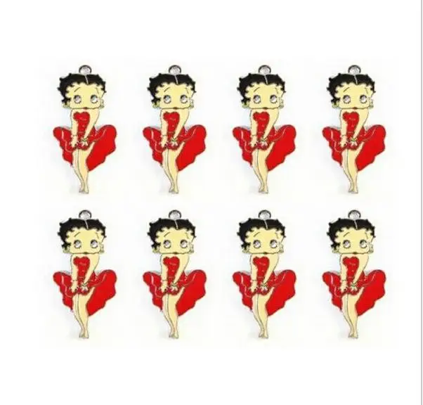 8pcs Betty Boop 16mm picture charms pendants jewellery making craft UK