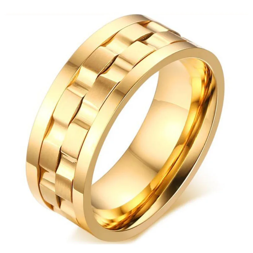 

Rotatable gold rings for men Titanium Stainless Steel Man Rings