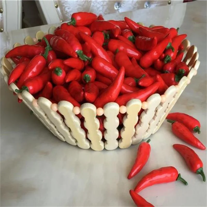 

20pc Simulation model of fruit simulation flower foam simulation fiery hot peppers dark purple two color window decoration items