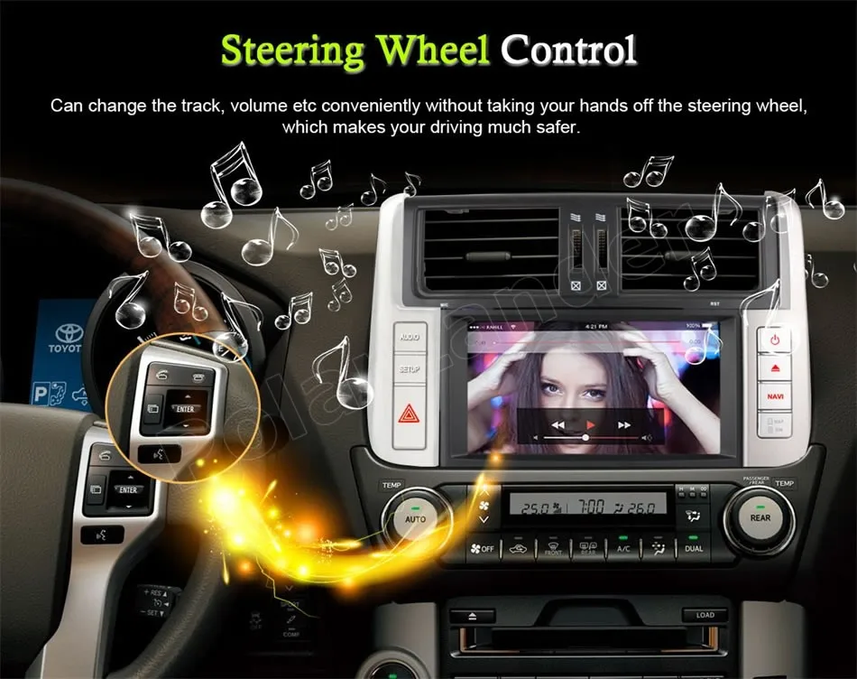 Top for Toyota Land cruiser Prado 150 2010-2013 car dvd player Android 6.0 Quad Core car multimedia radio stereo 12