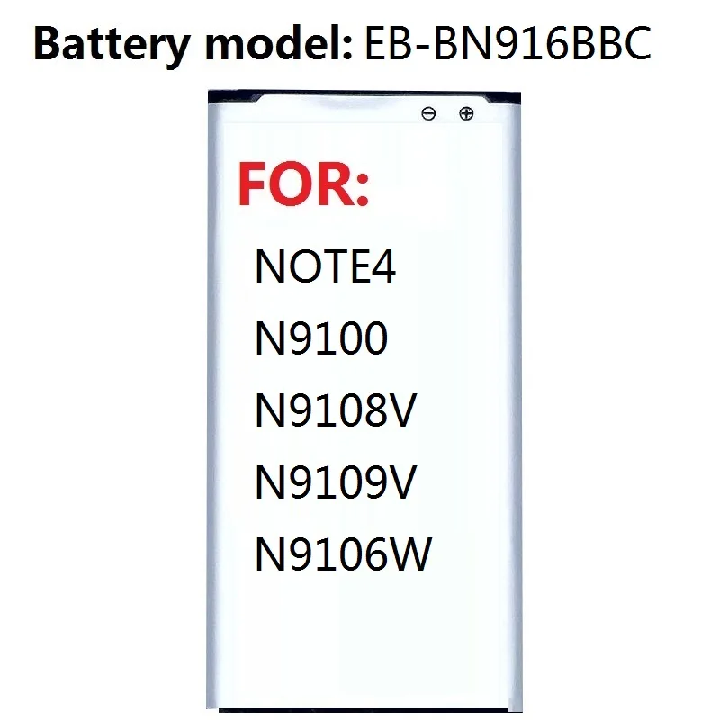

Replacement Battery EB-BN916BBC For Samsung GALAXY NOTE4 N9100 N9108V N9109V N9106W NOTE 4 with NFC 3000mAh