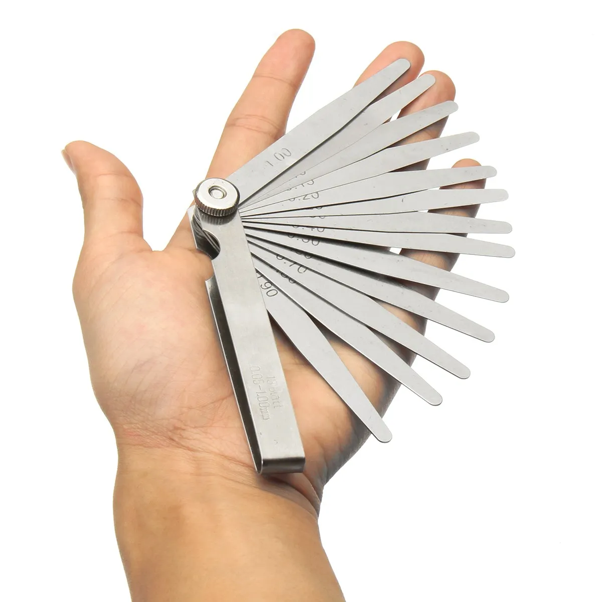 0.05 1.0mm Metric Steel 13 Blade Feeler Gauge Thickness Measure Gap