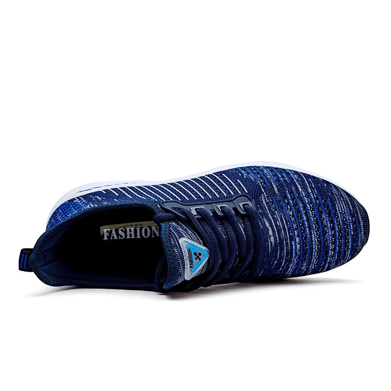 Spring, summer and autumn couples new large size flying woven hollow running shoes lightweight breathable comfortable non-slip