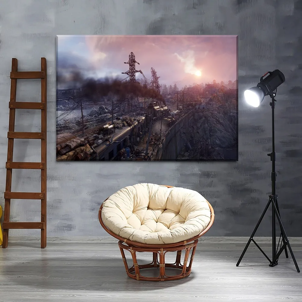 

Ruins of War Painting 1 Piece Style Top-Rated Canvas Print Type Game Metro Exodus Large Poster Modern Home Decorative Wall Art