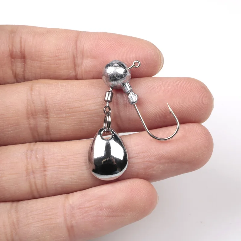 

New Round Ball Lead Hook 2g 4g High Carbon Steel Hook with Sequin Hooks Lure Sequin Fishing Hook Fishing Tackle