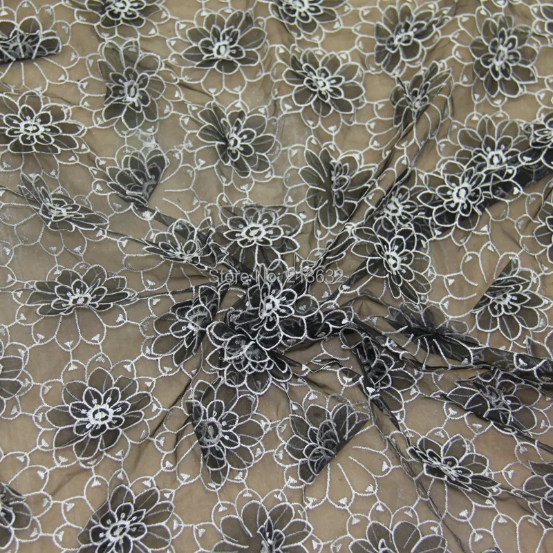 new POp134 95 textile embroidered with the web, black embroidered cloth