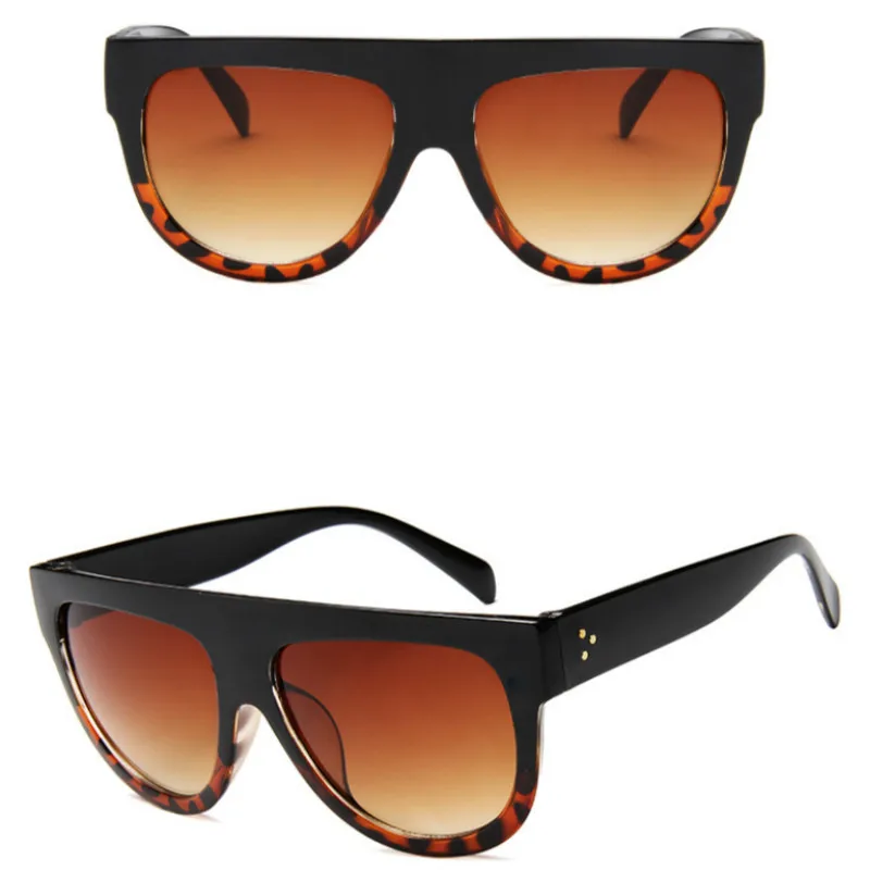 FENCHI Большие женские очки с плоской подошвой, дизайнерский бренд, женские солнцезащитные очки, очки для женщин, lunette de soleil femme - Цвет линз: C2 BDemi-Brown lens