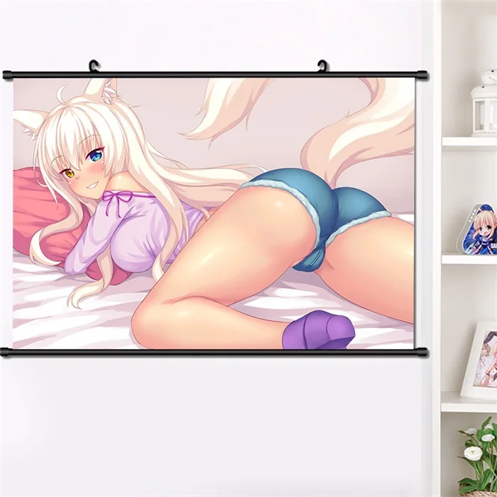 Аниме NEKOPARA Chocolat ванильный Azuki кокосовый настенный Свиток Плакат манга настенные подвесные плакаты модное украшение дома 40*60 см - Цвет: B