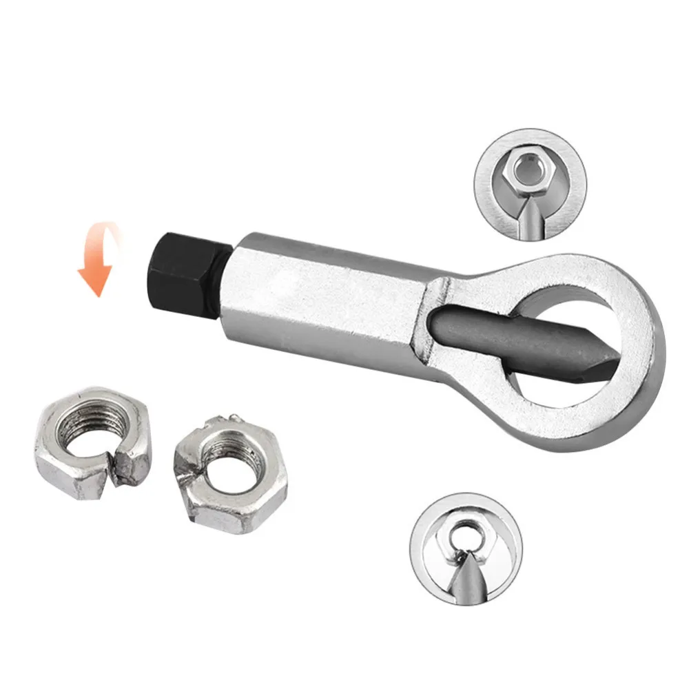 

Adjust 1/2''-5/8'' & 5/8"-7/8" Damaged Nut Splitter Cracker Rusty Nut Remover Manual Extractor Tool Repairing Cutter Wrench B4