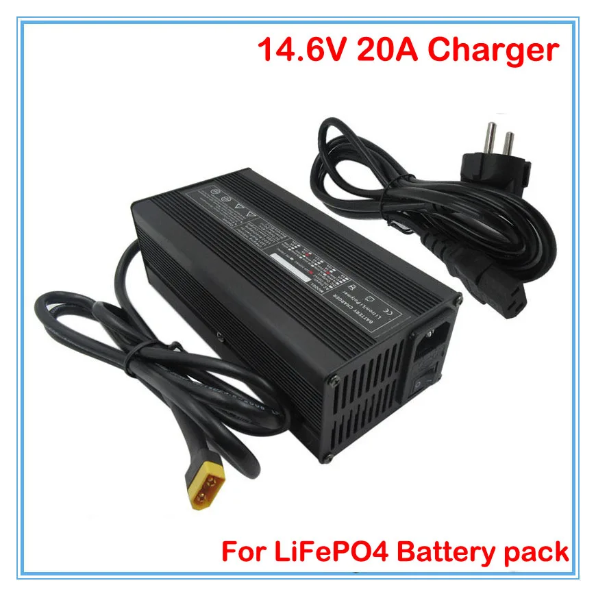 360W 12V 20A LiFePO4 зарядное устройство 14,4 V 14,6 V 20A зарядное устройство для 4S 12,8 V литий-железо-фосфатный аккумулятор зарядное устройство с алюминиевым корпусом